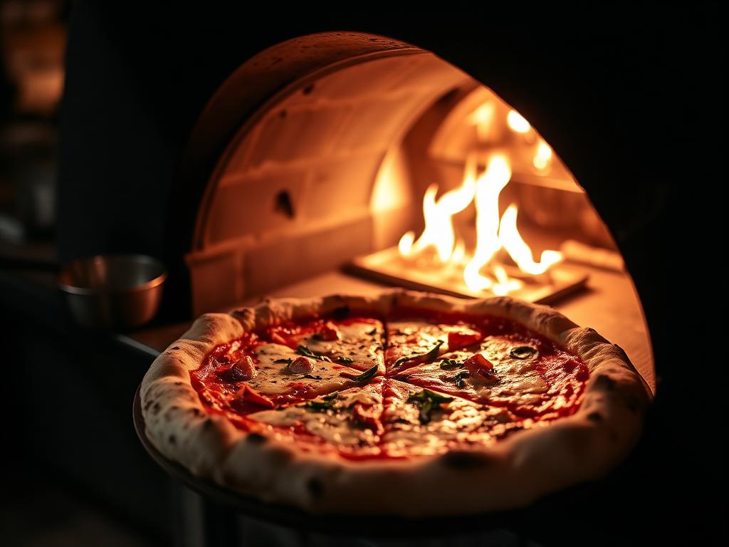 Pizza napolitana saindo do forno
